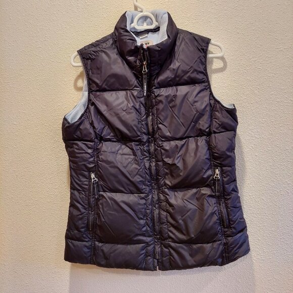Old navy  Womens M black DOWN filled puffer Vest jacket outdoor gorpcore Zip - Picture 3 of 11
